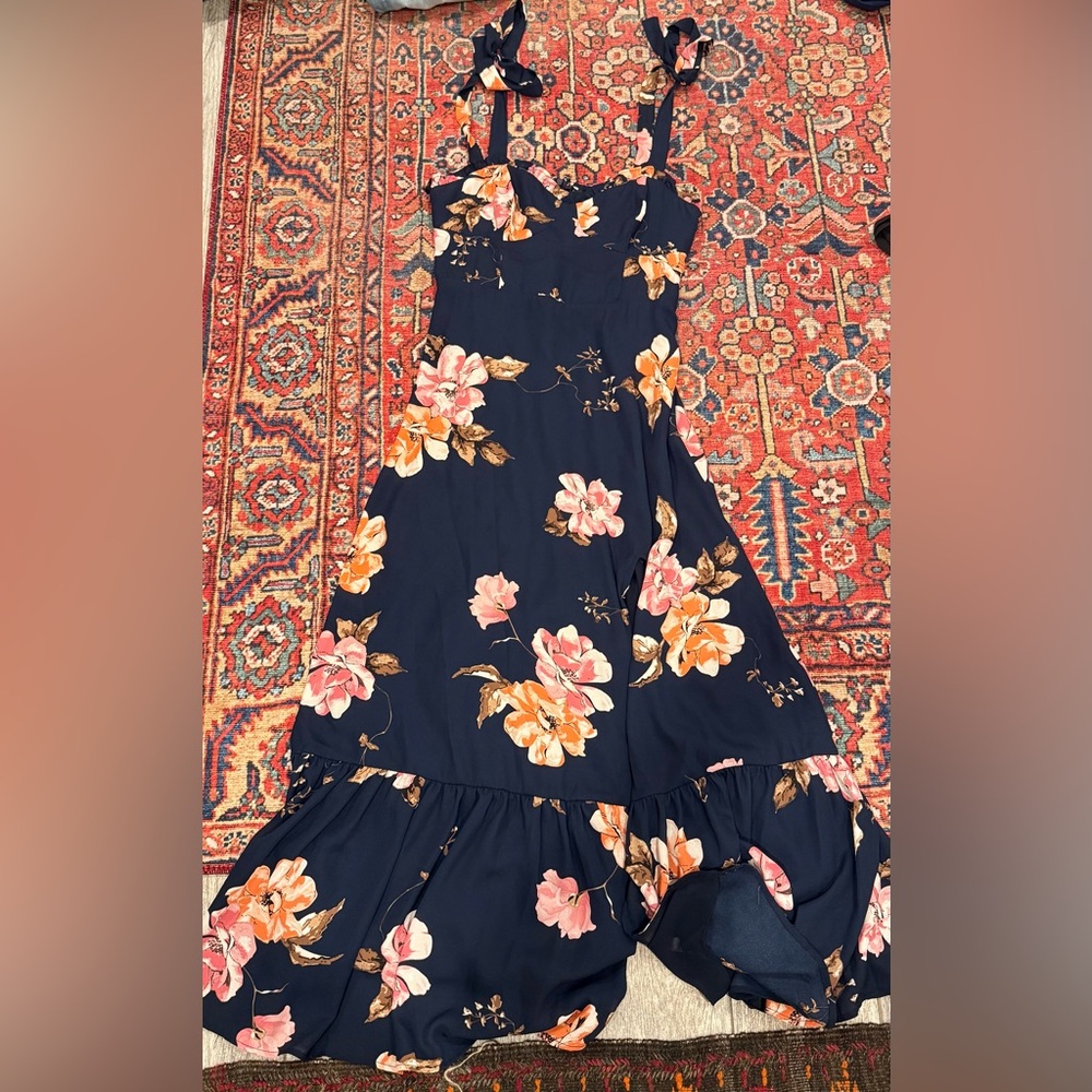 Navy flowered dress